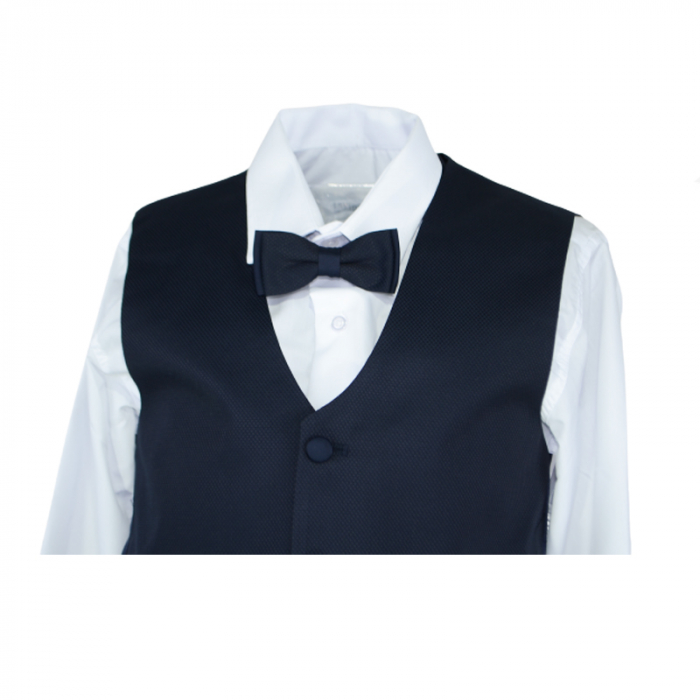 Costum elegant din 4 piese pentru baieti LA Kids 1629, Bleumarin [4]