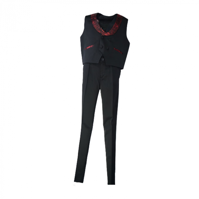 Costum elegant din 4 piese pentru baieti LA Kids 2203, Rosu [3]