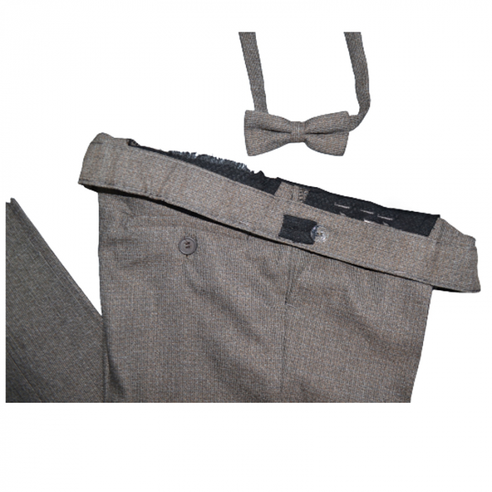 Costum elegant din 3 piese pentru baieti LA Kids LK0108, Maro [4]
