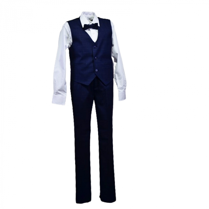Costum elegant din 4 piese pentru baieti LA Kids 1767-B, Bleumarin [2]