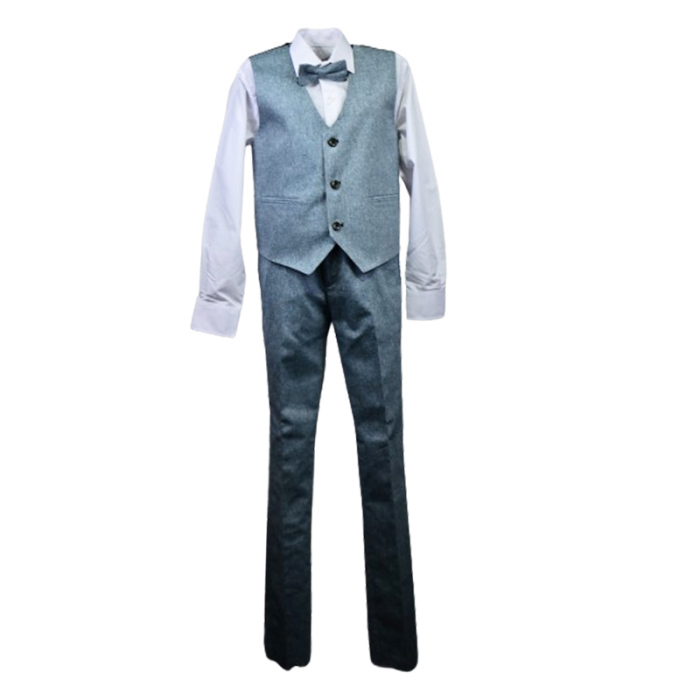 Costum elegant din 4 piese pentru baieti LA Kids 1767-59, Gri [4]