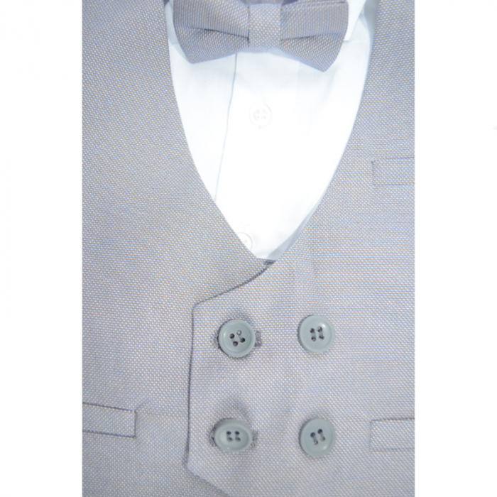 Costum elegant din 4 piese pentru baieti LA Kids 1770-G, Gri [3]