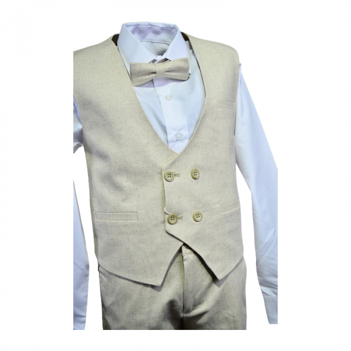 Costum elegant din 4 piese pentru baieti LA Kids 1794-37, Bej [2]