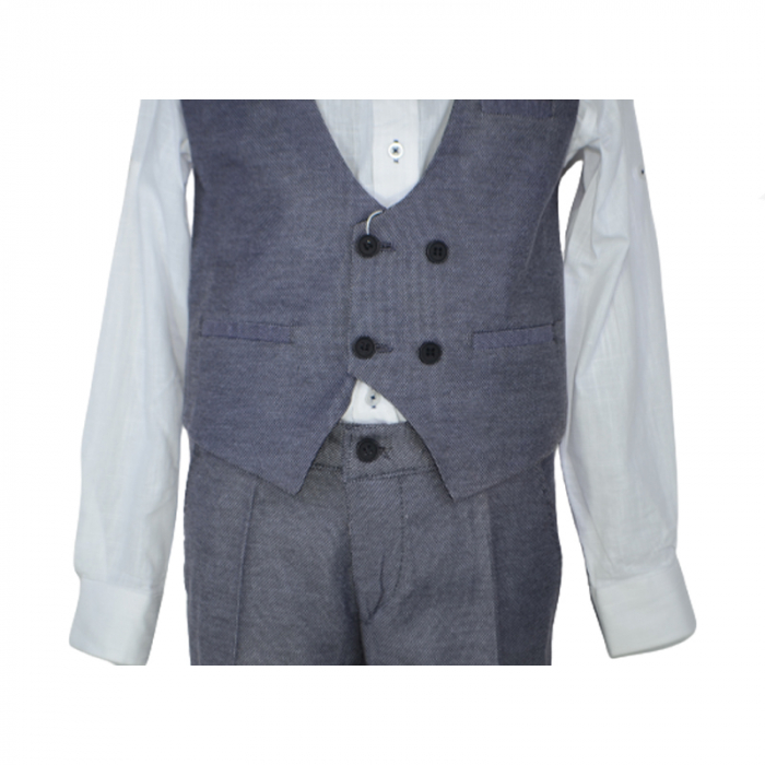 Costum elegant din 4 piese pentru baieti LA Kids 1794GR, Gri [3]