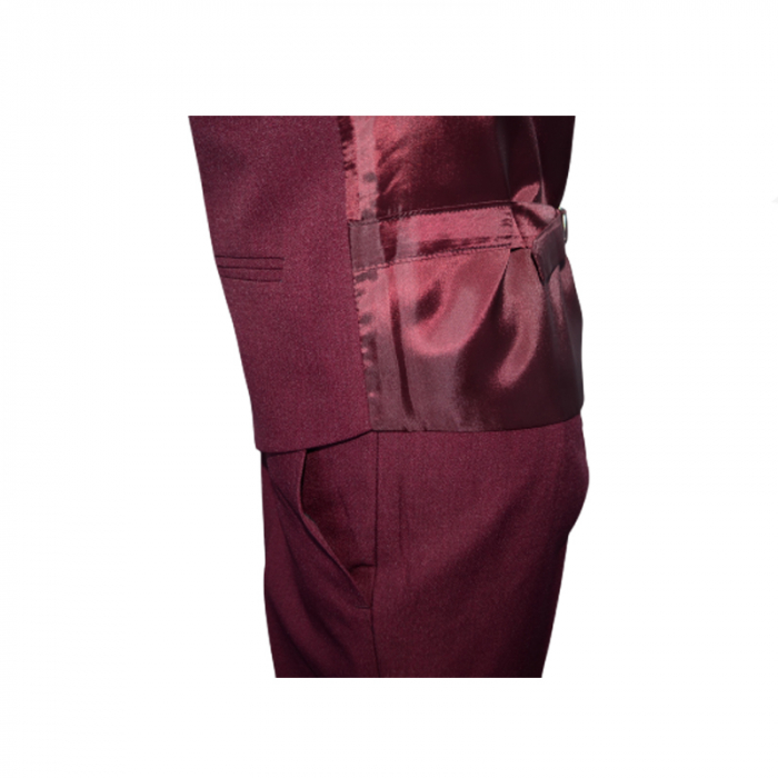Costum elegant din 4 piese pentru baieti Slim Fit LA Kids 1766-V, Visiniu [5]