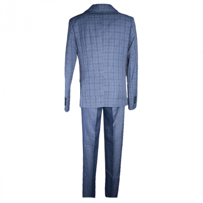 Costum elegant din 4 piese pentru baieti Slim Fit LA Kids 1766-A, Albastru [2]