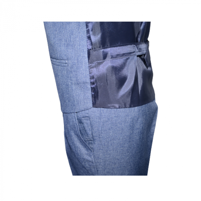 Costum elegant din 4 piese pentru baieti Slim Fit LA Kids 1766-A, Albastru [5]