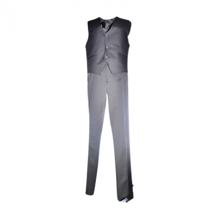 Costum elegant din 4 piese, Slim Fit, model tesut, pentru baieti, LA Kids 1628-01, Negru [2]
