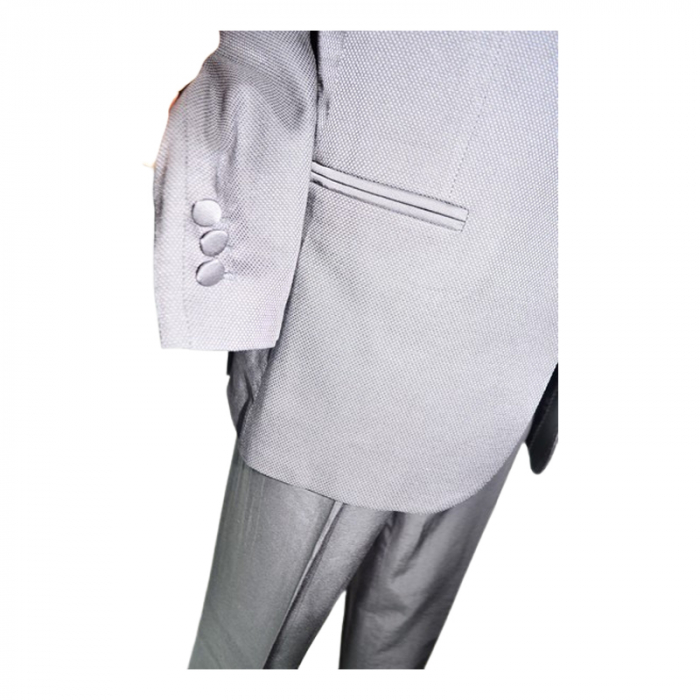 Costum elegant din 4 piese, Slim Fit, model tesut, pentru baieti, LA Kids 1628-01, Negru [4]