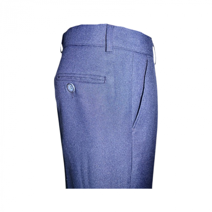 Costum elegant din 4 piese, Slim Fit, model in carouri, pentru baieti, LA Kids 1807-21, Bleumarin [5]