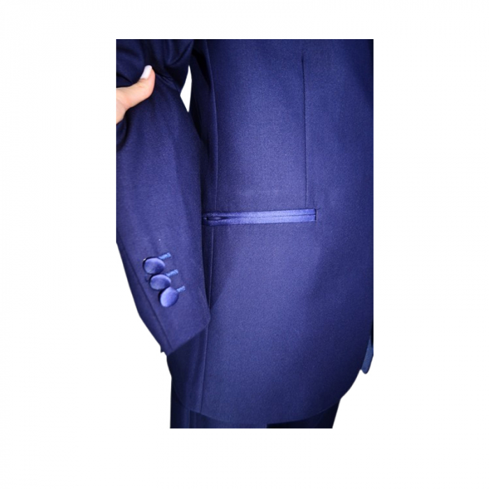 Costum elegant din 4 piese, Slim Fit, model simplu, pentru baieti, LA Kids 1571-1645, Bleumarin [7]