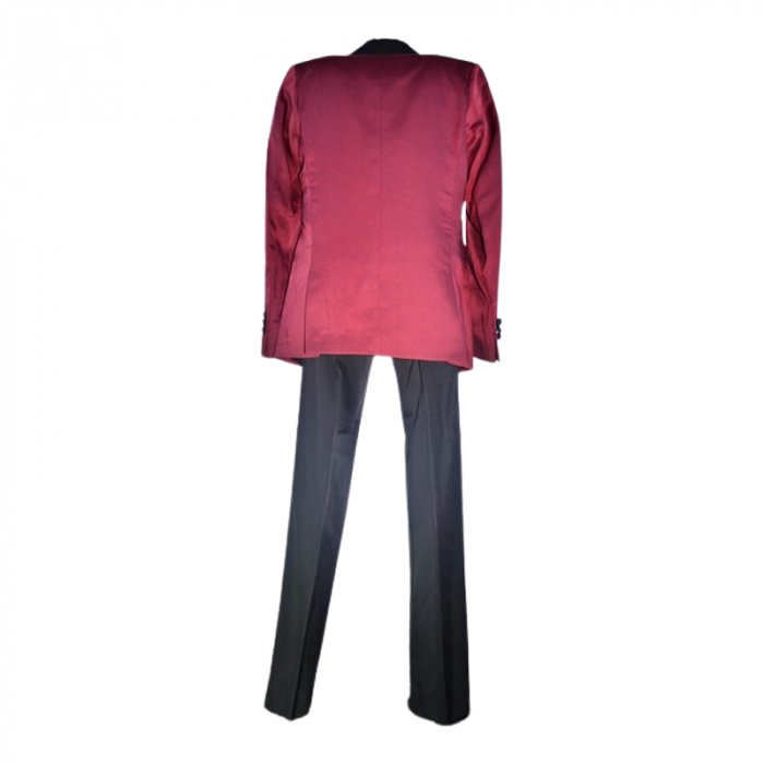 Costum elegant din 4 piese, Slim Fit, model tesut, pentru baieti, LA Kids 1629-05, Visiniu [5]