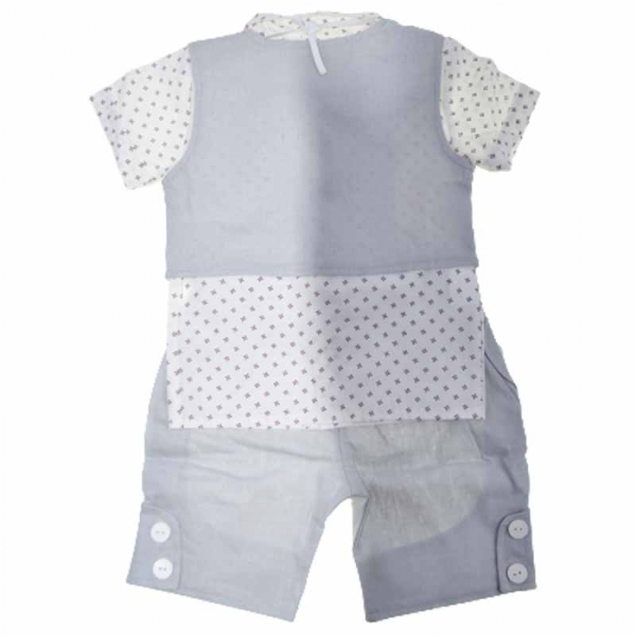 Costum elegant din 5 piese pentru baieti Andreeatex 030623-5, Gri [2]
