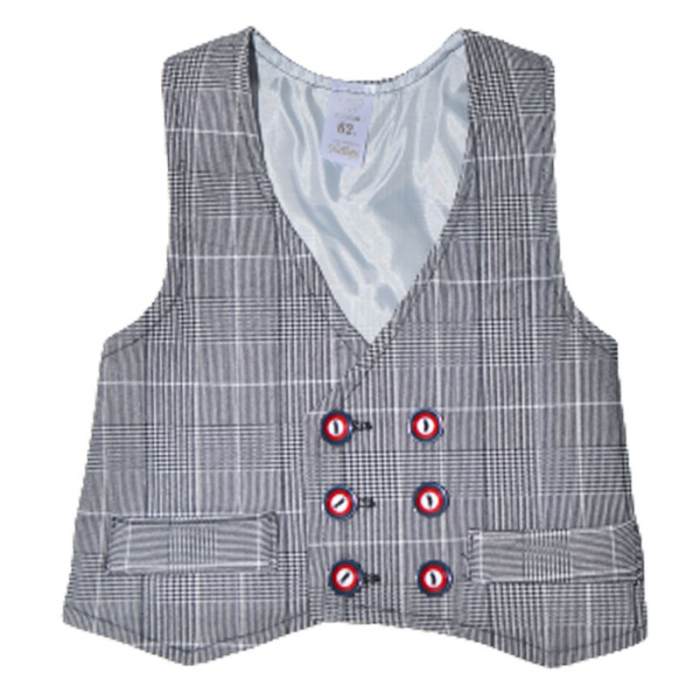 Costum elegant din 5 piese pentru baieti Folletti C101123-16, Gri [4]