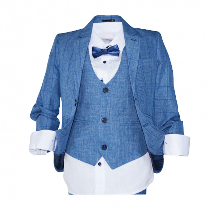 Costum elegant din 5 piese pentru baieti LOOKS KIDS KM586C-86, Albastru [3]