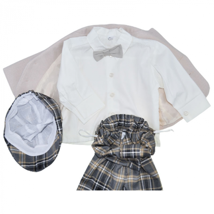 Costum elegant din 5 piese pentru baieti Krasnal C101123-11, Bej [3]
