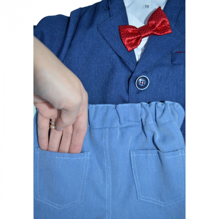 Costum elegant din 5 piese pentru baieti Krasnal C101123-4, Albastru [5]