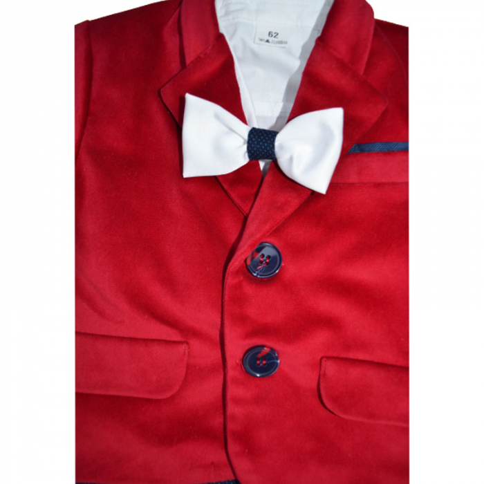 Costum elegant din 5 piese pentru baieti Krasnal C101123-7, Rosu [4]
