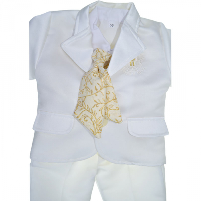 Costum elegant din 6 piese pentru baieti Krasnal C101123-6, Crem [4]