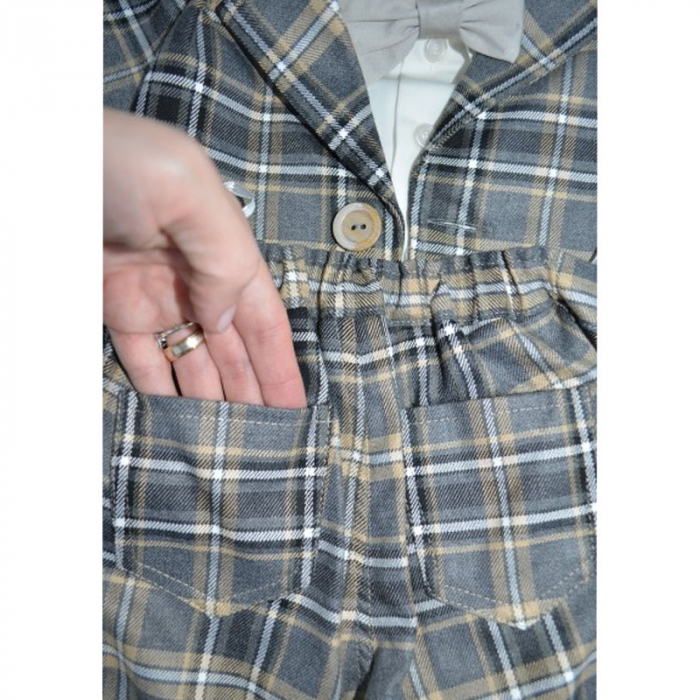 Costum elegant din 5 piese pentru baieti Krasnal C101123-10, Gri [5]