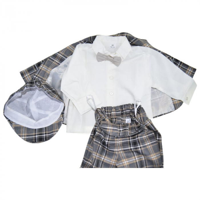 Costum elegant din 5 piese pentru baieti Krasnal C101123-10, Gri [3]