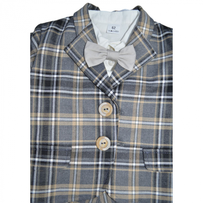 Costum elegant din 5 piese pentru baieti Krasnal C101123-10, Gri [4]