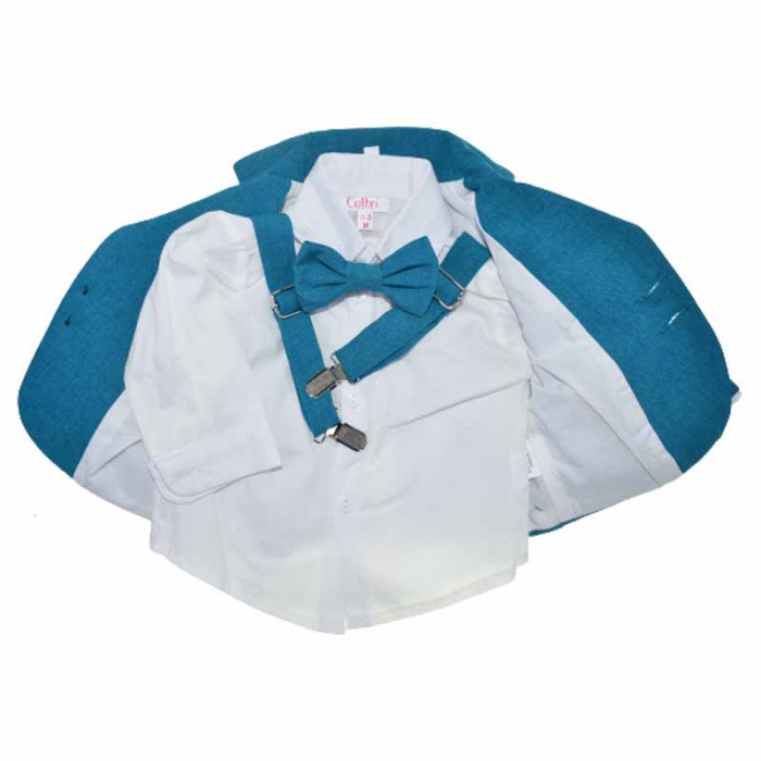 Costum elegant din 6 piese pentru baieti Colibri 070623-T, Turcoaz [3]