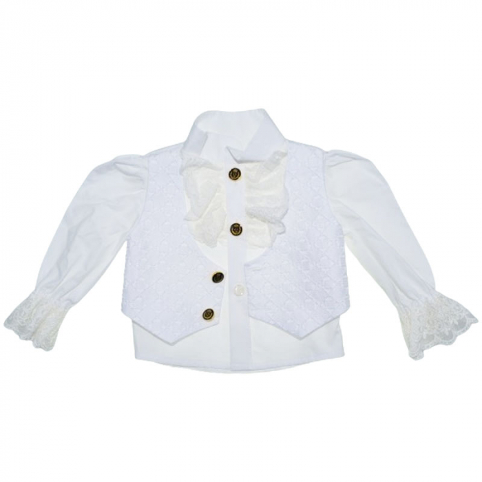 Costum elegant din catifea 5 piese pentru baieti Duomar 240124, Bleumarin [3]