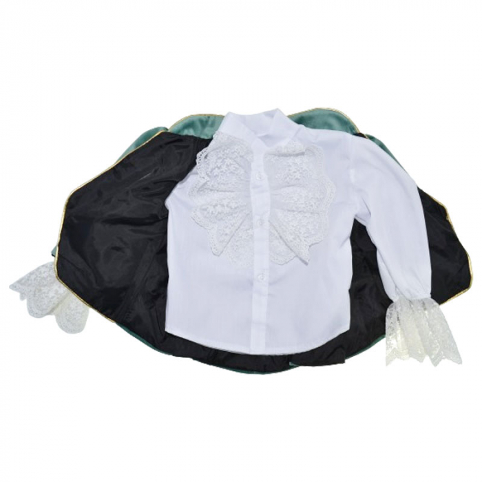 Costum elegant din catifea 5 piese pentru baieti Duomar 240124-1, Verde [3]