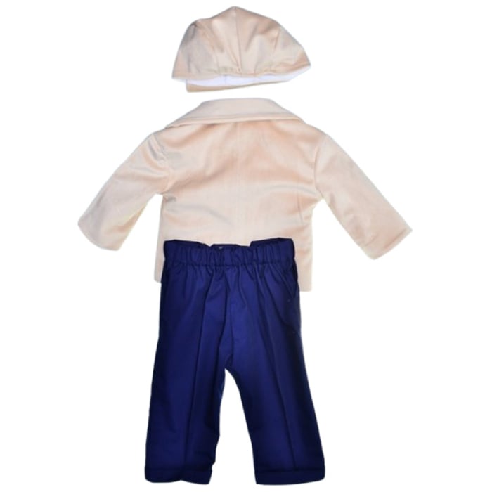 Costum elegant din catifea, pentru botez, 5 piese, pentru baieti, Mini Junior C1511C-0, Crem [4]