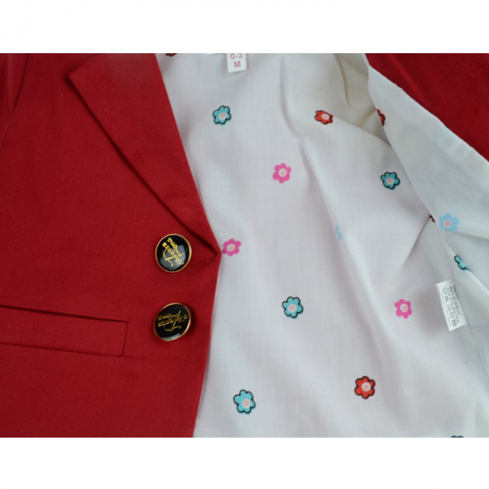 Costum elegant pentru baieti 6 piese Mini junior CEB-25-80-cm, Rosu [3]