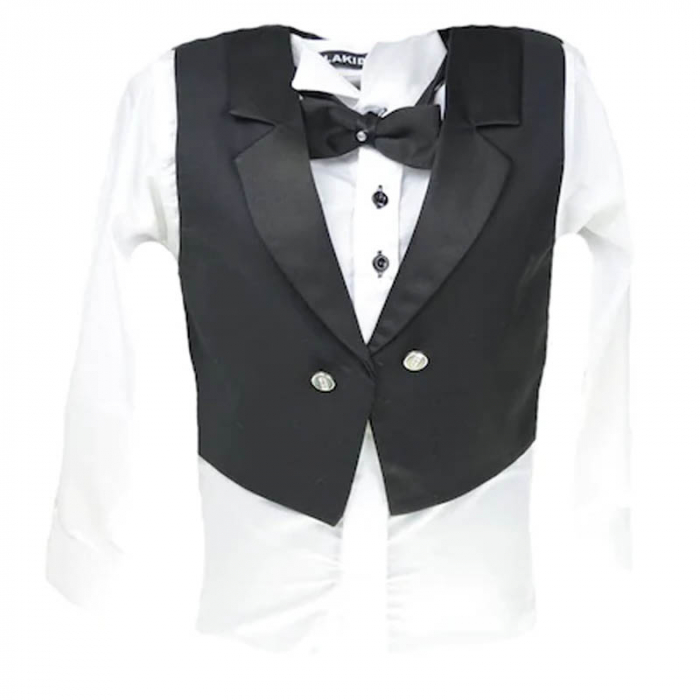 Costum elegant din 4 piese pentru baieti LA Kids 1385, Negru [2]