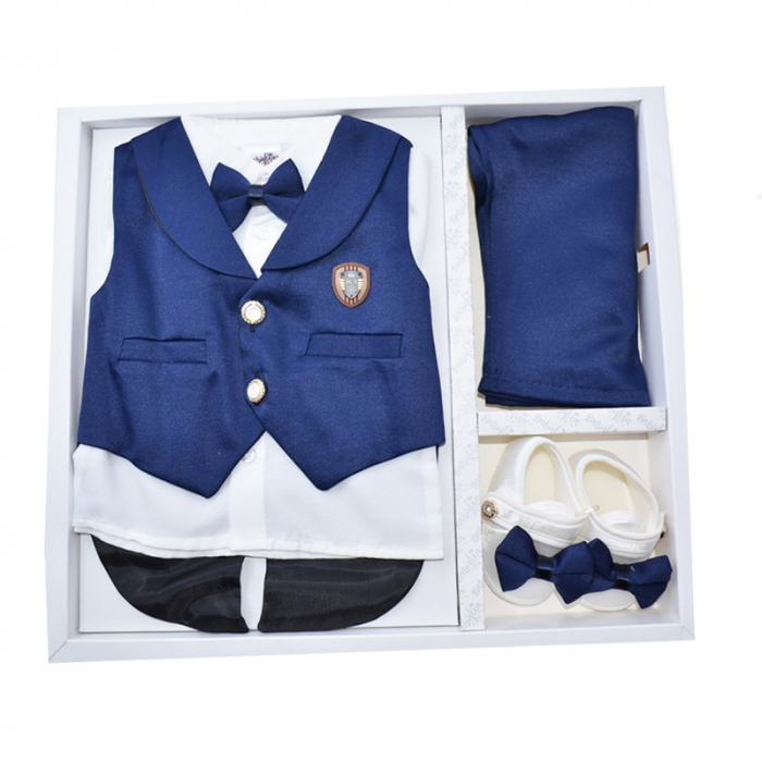 Costum pentru botez din 5 piese pentru baieti Babylia CBBLYA-05, Albastru [2]