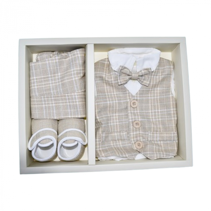 Costum din 5 piese pentru baieti Mini Junior SET-3650, Bej [2]
