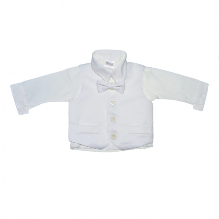 Costum pentru botez din 5 piese pentru baieti Mini Junior CBTZ-3640, Alb [3]