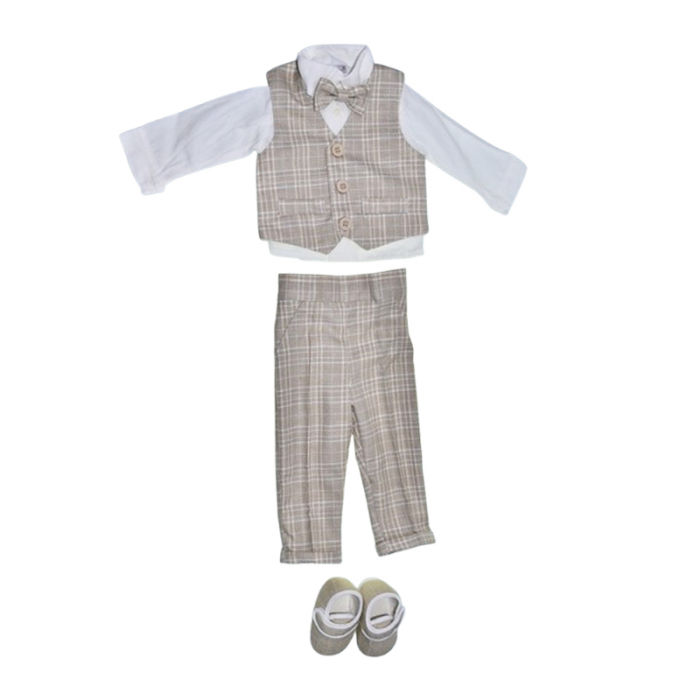 Costum din 5 piese pentru baieti Mini Junior SET-3650, Bej [1]