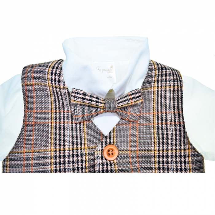 Costum din 5 piese pentru baieti Mini Junior CBTZ-3635, Maro [4]