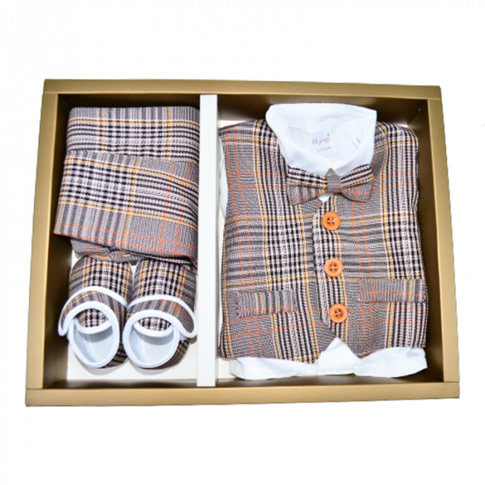 Costum din 5 piese pentru baieti Mini Junior CBTZ-3635, Maro [2]