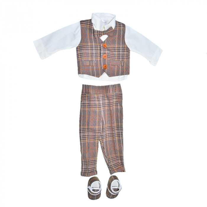 Costum din 5 piese pentru baieti Mini Junior CBTZ-3635, Maro [1]