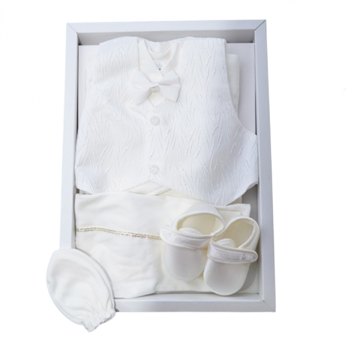 Costum pentru botez din 7 piese pentru baieti Babylia CBBLYA-03, Alb [2]