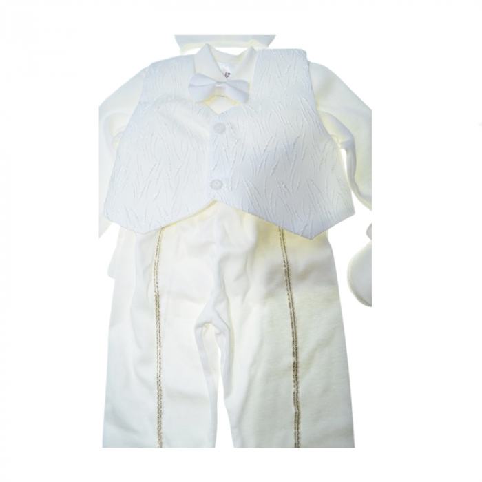 Costum pentru botez din 7 piese pentru baieti Babylia CBBLYA-03, Alb [3]