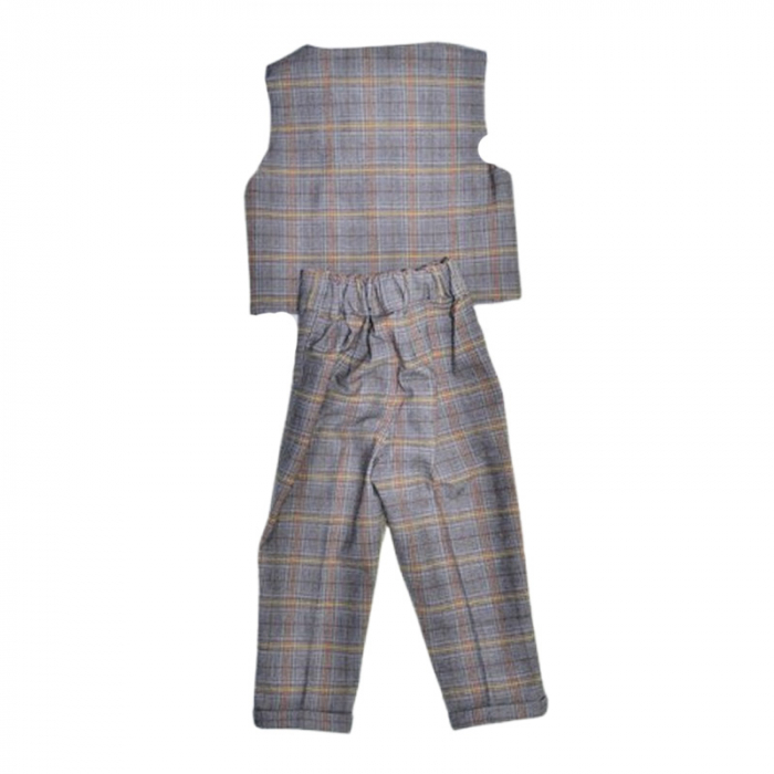 Costum pentru botez format din 5 piese pentru baieti, Mini Junior 3634-56-62, Gri [2]