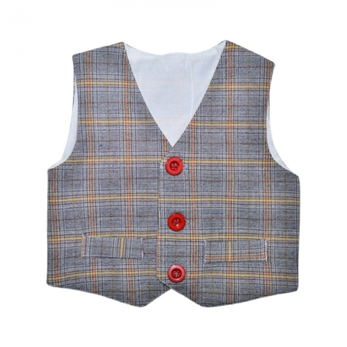Costum pentru botez format din 5 piese pentru baieti, Mini Junior 3634-56-62, Gri [3]