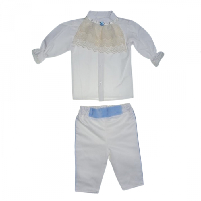 Costum pentru botez format din 5 piese pentru baieti Andreeatex CST-001, Albastru [3]