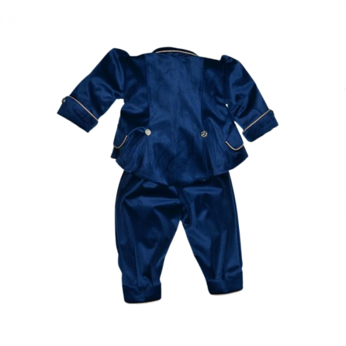 Costum pentru botez format din 5 piese pentru baieti Mini Junior CST-52427, Albastru [2]