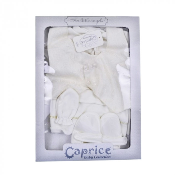 Costum pentru botez format din 6 piese pentru baieti, Mini Junior 1100-56-62, Crem [7]