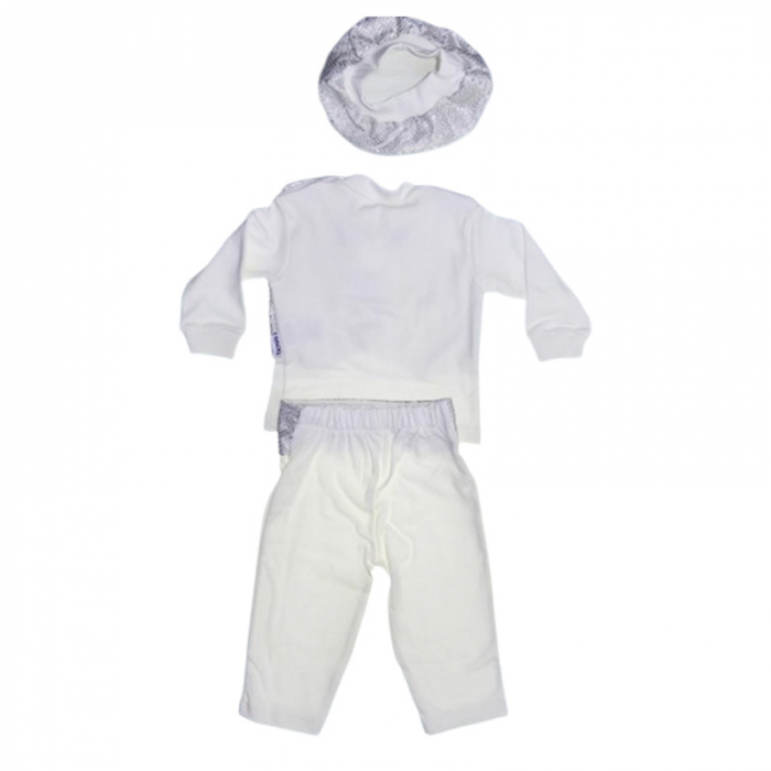 Costum pentru botez format din 4 piese pentru baieti, Mini Junior 1460G-56-62, Gri [2]