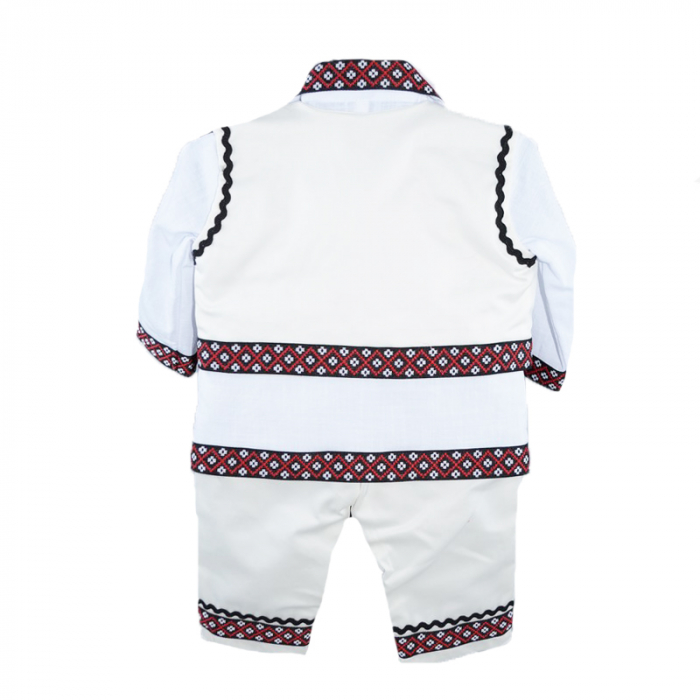 Costum traditional pentru baieti 4 piese Mini Junior CTPF-3, Alb [2]