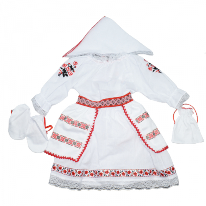 Costum traditional romanesc pentru fete 6 piese Ewelin ANDR-1, Alb [2]