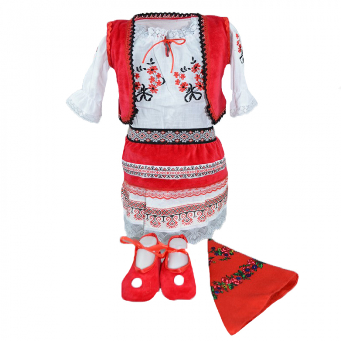 Costum traditional pentru fete 6 piese Mini Junior CTPF-1, Multicolor [3]